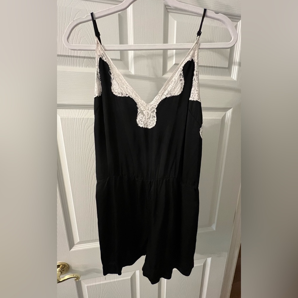 Sandro lace trim romper NWOT